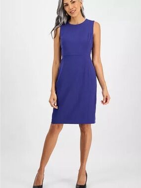 Kasper Sleeveless Sheath Dress Size UK 16 EU 42 US 12 Elegant Work Office Dress